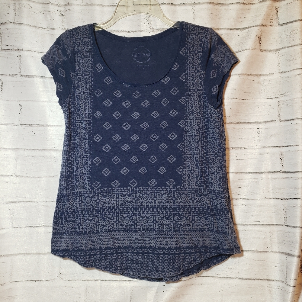 Lucky brand linen cap sleeve top style 7W82360